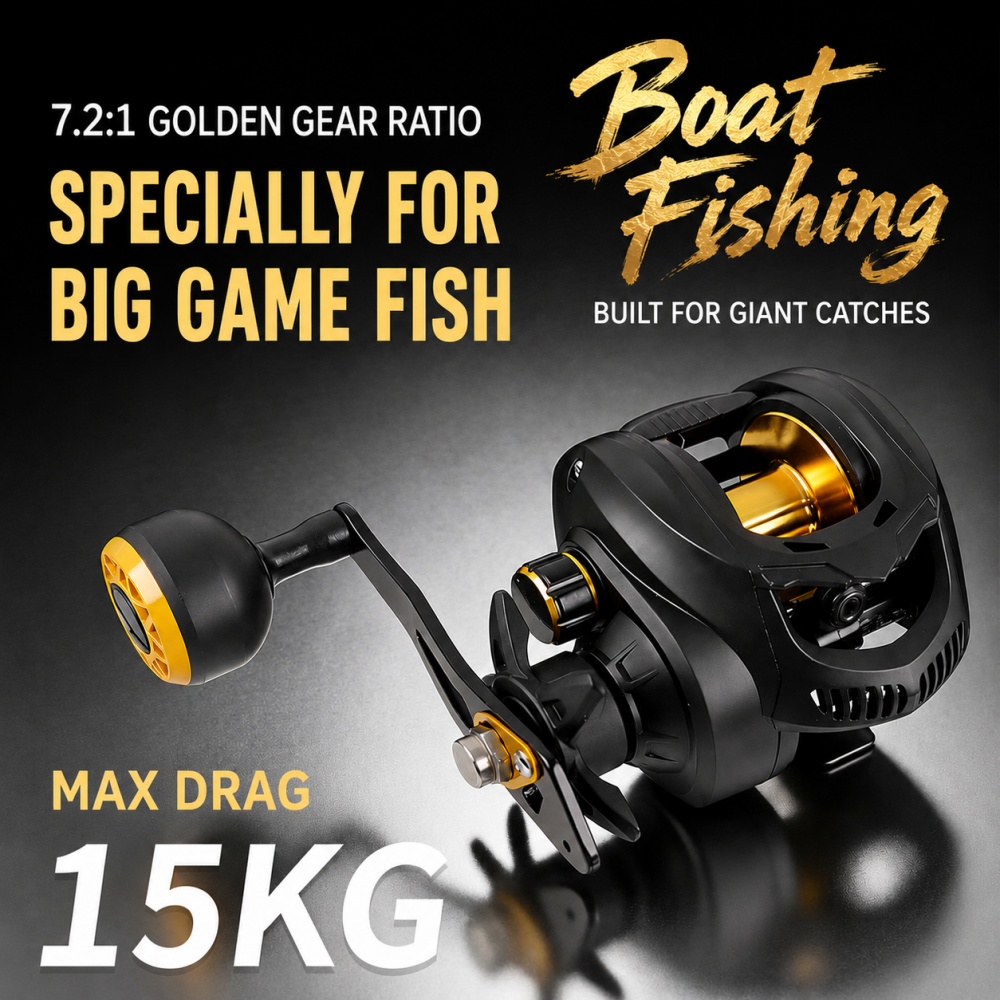 Fishing Boat Steering Wheel - Мультипликаторная катушка для тяжелой рыбалки 7.2:1,