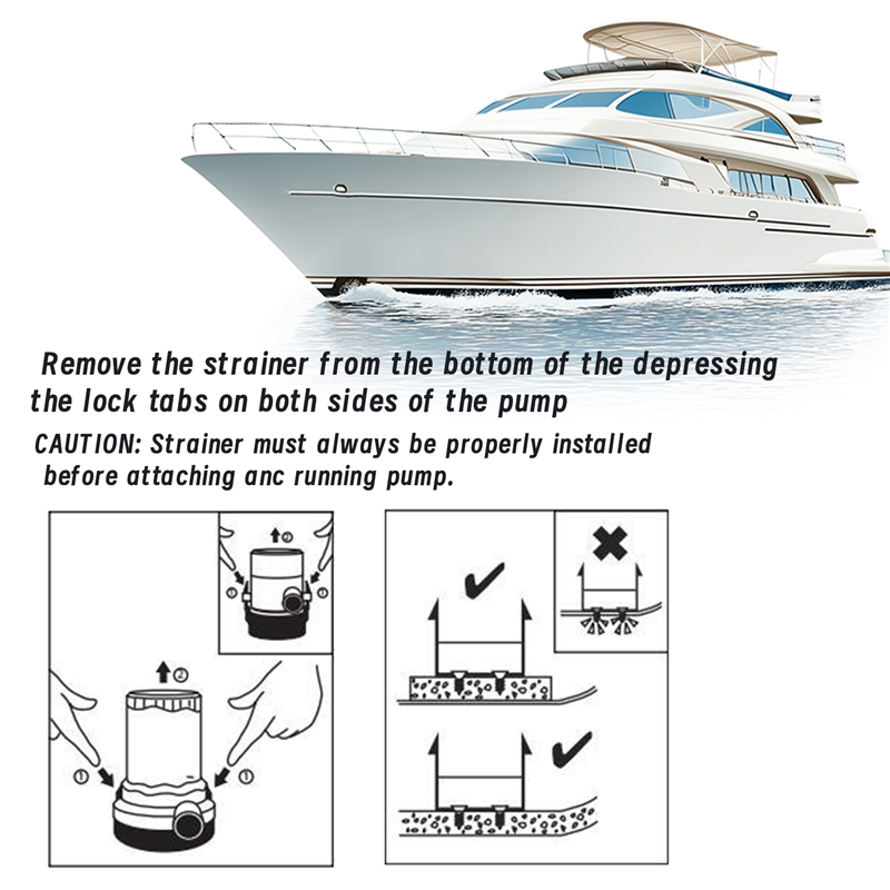 Fishing Boat Bilge Pump - 2000GPH Морской водный трюмный насос Погружной