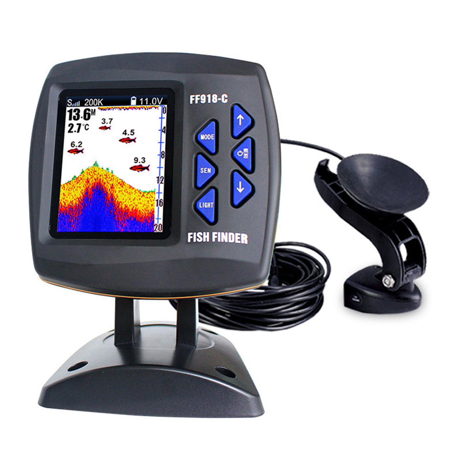 Проводной эхолот с цветным экр – обзор и цена Fishing Boat Depth Finder