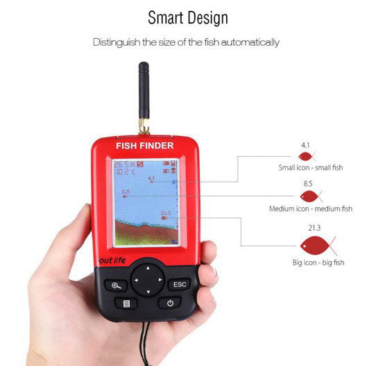 Портативный эхолот с беспровод – обзор и цена Fishing Boat Depth Finder