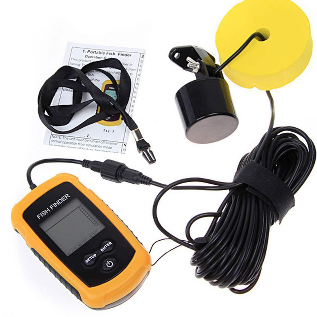 Портативный эхолот-глубиномер  – обзор и цена Fishing Boat Depth Finder