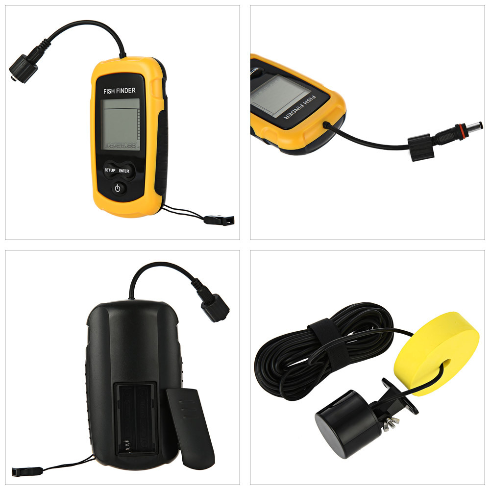 Портативный эхолот-глубиномер  – обзор и цена Fishing Boat Depth Finder