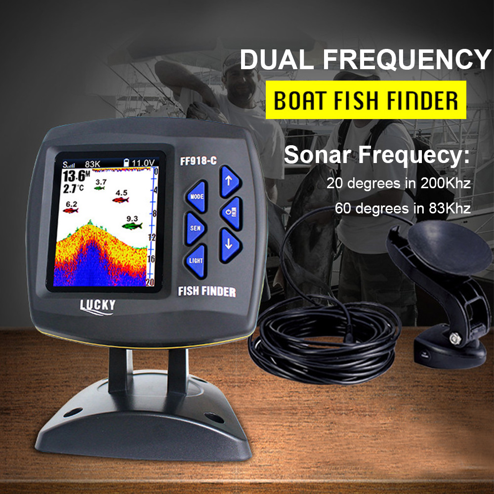 Цветной экран, проводной рыбол – обзор и цена Fishing Boat Depth Finder